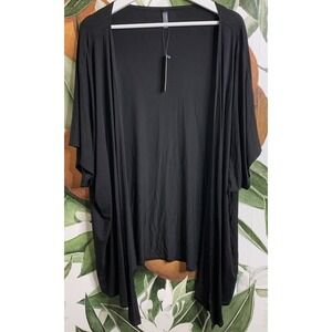 Made By Johnny Cardigan Women's Size XXXL 3XL Open Front Black Sweater NWT